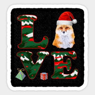 Christmas Pajama Funny Santa Red Plaid Fox Christmas Sticker